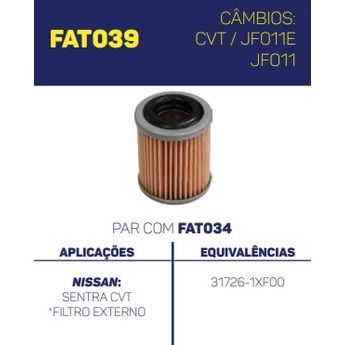 FILTRO DO CÂMBIO AUTOMÁTICO SENTRA 2.0 2007 A 2014