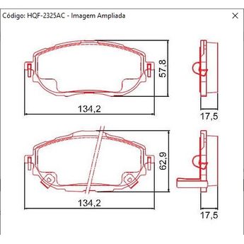 PASTILHA DE FREIO DIANTEIRA COROLLA 1.8 2.0 2014 A 2020